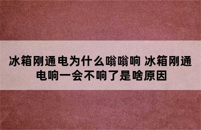 冰箱刚通电为什么嗡嗡响 冰箱刚通电响一会不响了是啥原因